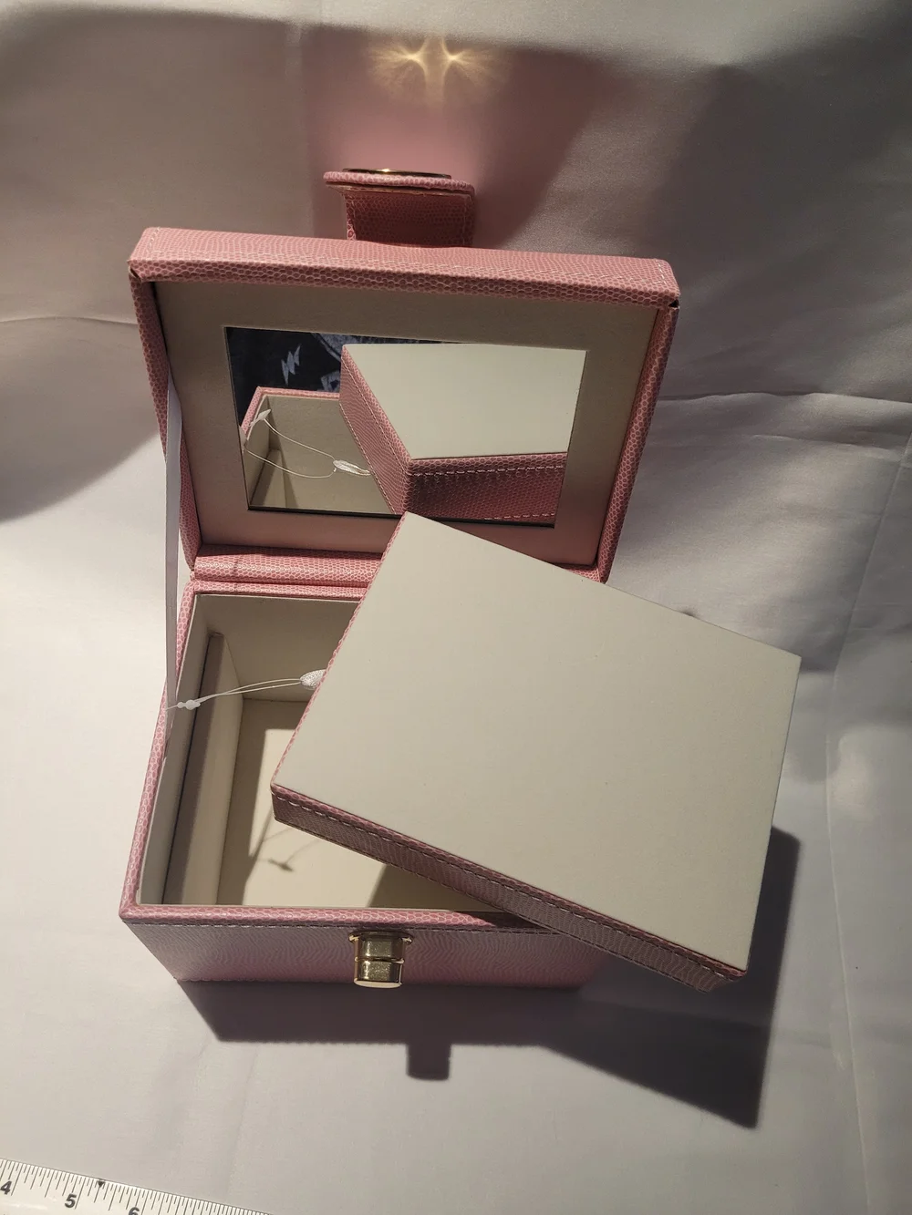 Structured Pink Top-Handle Jewelry Case